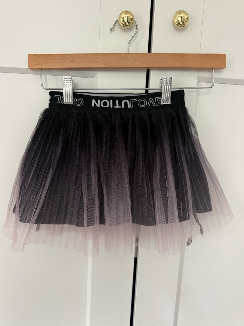 BoboGirls' Layered Tulle Skirt - Black/Pink Ombre 5 110 cm